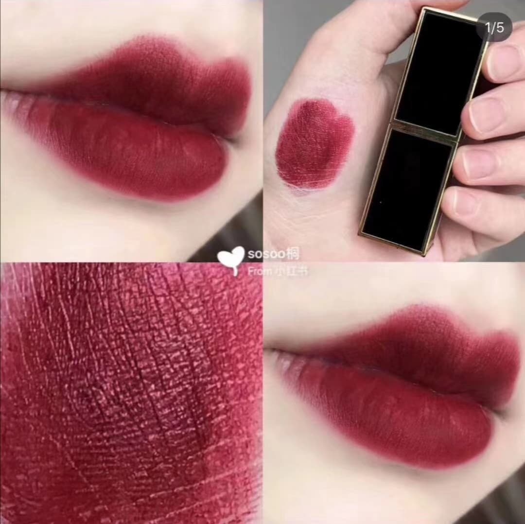 lvet cherry - This gradient lip look is irresistibly beautiful ❤️ This #08 is from TF's matte series, but the texture is very smooth to apply. It's a very elegant and queen-like color, and it doesn't fade easily. This color is also very easy to touch up