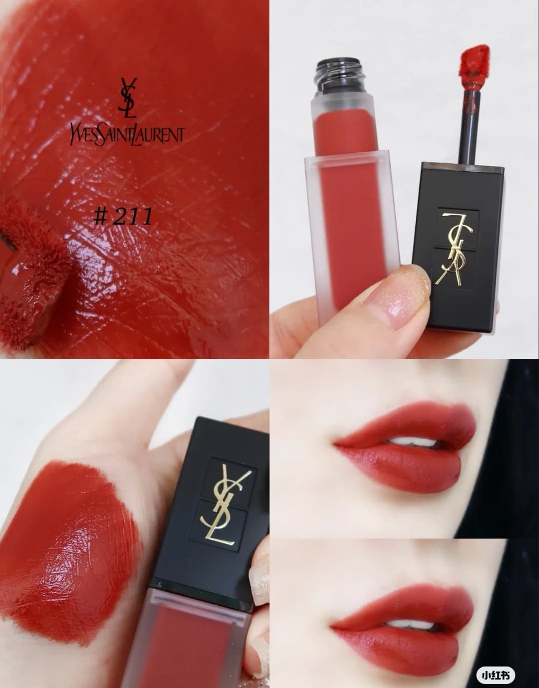 Counter-quality YSL Yves Saint Laurent Velvet Series Lip Glaze 211# Maple Sugar Warm Persimmon to whiten your little one, apply it until you don’t want to sleep! Maple Strawberry Warm Persimmon Red. The thin application is so natural! Thick application with persimmon brown tone is really subtle and beautiful~ It seems to show whitening for free~ It also looks bright even without makeup~ It has a stable temperament and a mature feeling on the face. It has a smooth and shimmering cream texture and is not drying~ This spring's yS is really killing me like it's cheating! !